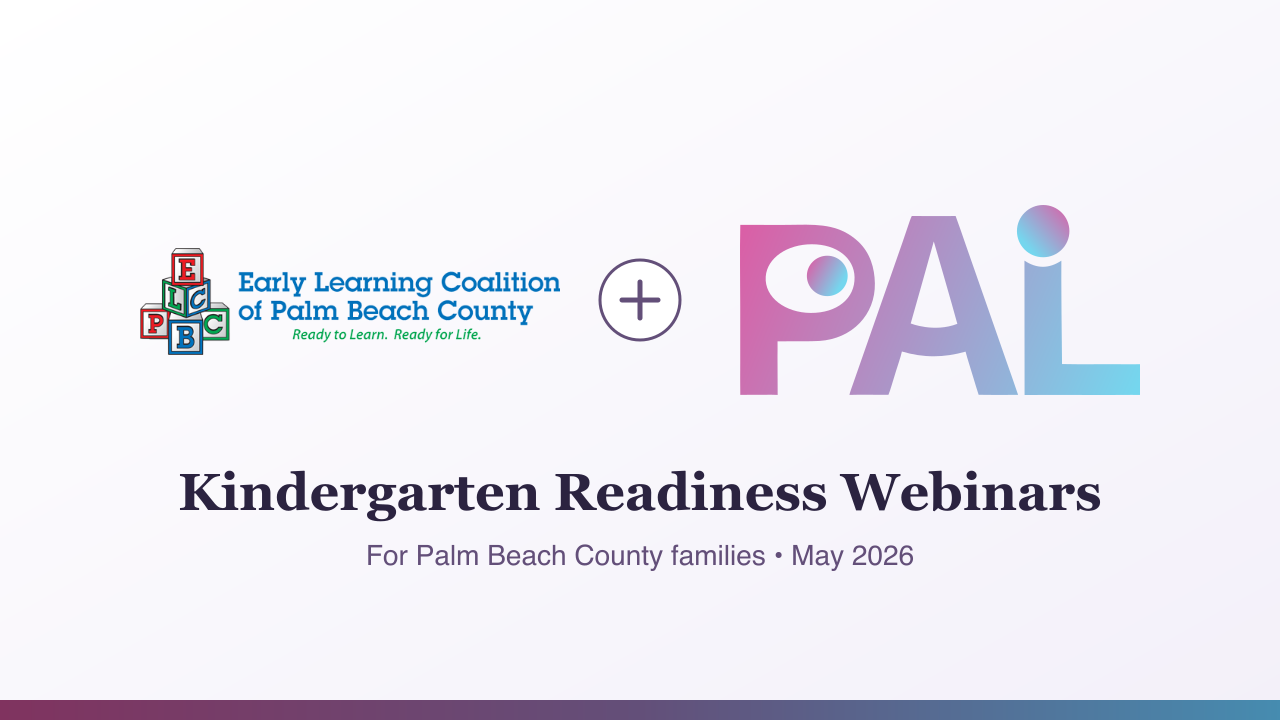 Get Ready for Kindergarten with PAL: Free Webinars for Palm Beach County Families